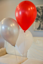 Red, silver and white balloon bundle